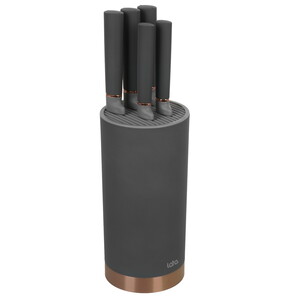 Изображение товара Набор ножей LARA LR05-73 с подставкой из 5 штук и системой хранения