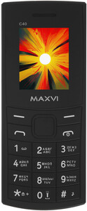 Изображение товара Maxvi C40 Черный Мобильный телефон с двумя SIM, FM радио, камерой 0.3 MPX и MP3 плеером