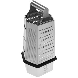 Изображение товара Терка TalleR TR-21906 серебристая кухонная с контейнером и шестью насадками