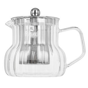Изображение товара Заварочный чайник Rashel R-8450 прозрачный 0.5л с фильтром и термоизолированной ручкой