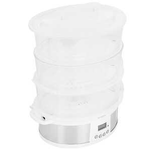 Изображение товара Пароварка Kitfort КТ-6922 белая с тремя ярусами и программами автоприготовления