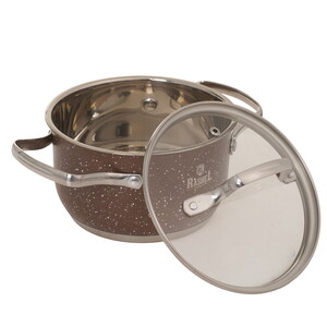 Изображение товара Кастрюля Rashel Стефани R-109z 1.9 л нержавеющая сталь гранитовая с крышкой