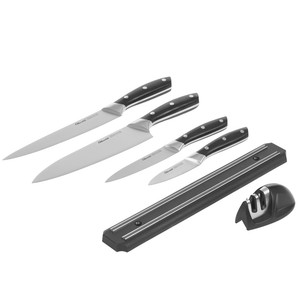 Изображение товара Набор ножей Olivetti Amici KK420 на магнитной планке с точилкой