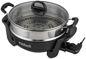 Изображение товара Электросковорода Kitfort КТ-4055 черный 1500 Вт объем 4,5 л антипригарное покрытие