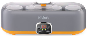 Изображение товара Йогуртница Kitfort КТ-6040 серый для домашнего йогурта с стеклянными баночками 8 шт