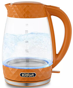 Изображение товара Электрочайник Kitfort КТ-6123-4 оранжевый 2 л автоматическое отключение