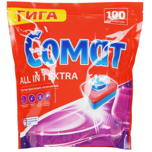 Изображение товара Средство для ПММ Сомат All in 1 Extra R24 таблетки для мойки посуды 100 шт