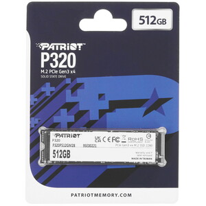 新品 PATRIOTMemory NVMe SSD 512GB PCle Купить 512 ГБ M.2 NVMe накопитель Patriot P320 [P320P512GM28] в