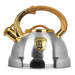 Изображение товара Чайник Rashel М-7928 серый из нержавеющей стали с свистком и механизмом открытия носика