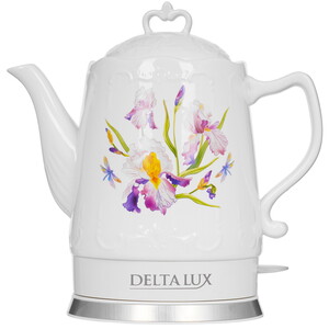 Изображение товара Электрочайник DELTA LUX DE-1012 белый с керамическим корпусом