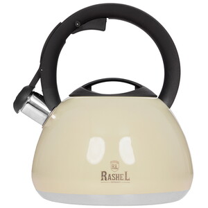 Изображение товара Чайник Rashel М-7188 бежевый 3л с носиком и свистком для всех видов плит