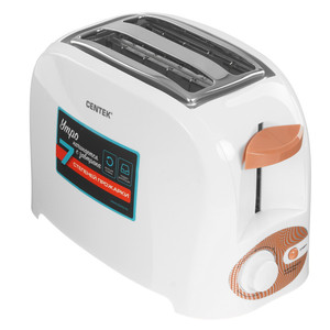 Изображение товара Тостер Centek СТ-1420 белый 750 Вт 2 слота регулировка степени обжарки