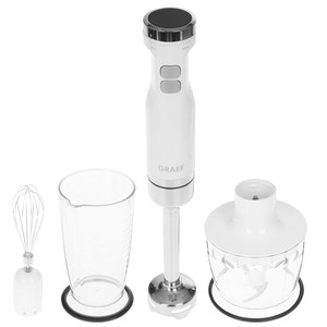 Изображение товара Погружной блендер GRAEF HB 501 белый мощность 800 Вт с насадками и мерным стаканом