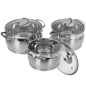 Изображение товара Качественный набор кастрюль Rashel Катрин R-208А из нержавеющей стали