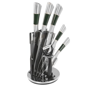 Изображение товара Набор ножей Rashel R-077 с вращающейся подставкой, 5 шт, нержавеющая сталь