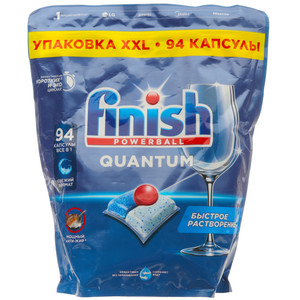 Изображение товара Средство для ПММ Finish Quantum All in 1 капсулы 94 шт для чистой и блестящей посуды