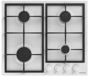 Изображение товара Hotpoint HGMT 642 WH — газовая варочная поверхность 4 конфорки, белая