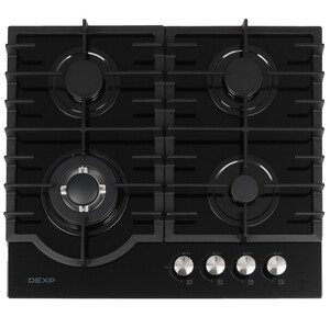 Изображение товара Газовая варочная поверхность DEXP LD4GTB 4 конфорки стеклокерамика автоматический розжиг