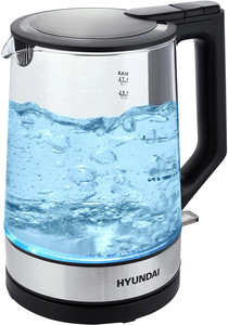 Изображение товара Электрочайник Hyundai HYK-G8808 черный 1.7 л высокая мощность 2200 Вт
