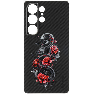 Изображение товара Накладка Zibelino Kondijan Carbon MAGSAFE для Samsung Galaxy S25 Ultra черная
