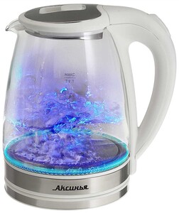 Изображение товара Электрочайник Аксинья КС-1021, 1.8 л, 1500 Вт, стеклянный корпус, автоматическое отключение
