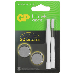 Изображение товара Батарейка GP Ultra+ CR2032 3 В, 20x3,2 мм, 2 шт
