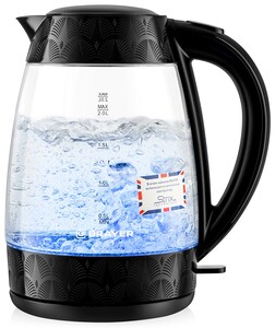 Изображение товара Электрочайник BRAYER BR1024BK черный 2 литра с автоматическим отключением