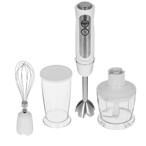 Изображение товара Погружной блендер HIBERG HB 1041 W 1000 Вт, белый, с насадками и мерным стаканом