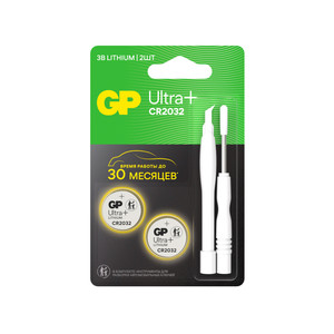 Изображение товара Батарейка GP Ultra+ CR2032 3 В, 20x3,2 мм, 2 шт