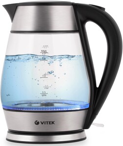 Изображение товара Электрочайник Vitek VT-7037 TR из нержавеющей стали и стекла 1.7л 2200 Вт