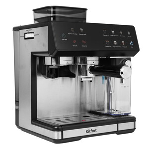 Изображение товара Автоматическая кофемашина Kitfort КТ-7416 с капучинатором и дисплеем