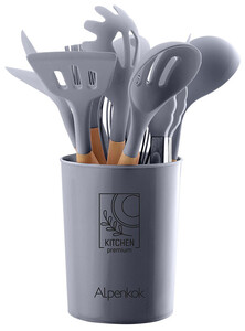 Изображение товара Набор кухонных предметов Alpenkok АК-5280 12 предметов с подставкой силикон