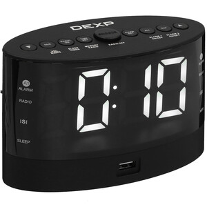 Изображение товара Будильник DEXP RC-450 с радиопроигрывателем и ярким дисплеем