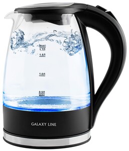 Изображение товара Электрочайник Galaxy GL0552 черный 1.7 л мощность 2200 Вт стекло пластик
