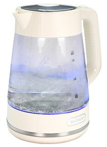 Изображение товара Электрочайник Oursson KE1747G/IV бежевый стеклянный 1.7 л мощность 2200 Вт