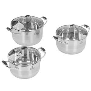 Изображение товара Набор посуды Rashel Сильвер R-0346 из нержавеющей стали, 6 шт