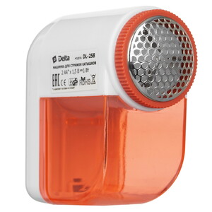 Изображение товара Машинка для удаления катышков DELTA DL-258 бело-оранжевая компактная и эффективная