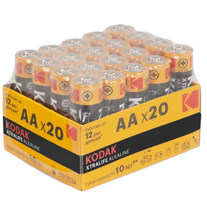 Изображение товара Батарейки AA Kodak LR6-20 bulk XTRALIFE Alkaline 20 шт щелочные для пультов и гаджетов