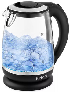 Изображение товара Электрочайник Kitfort KT-655 черный с прозрачным корпусом