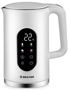 Изображение товара Электрочайник BRAYER BR6107WH белый 2200 Вт, 1.7 л, сенсорное управление