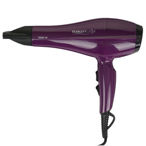 Изображение товара Фен Scarlett SC-HD70I69 2000 Вт с ионизацией фиолетовый/черный