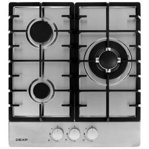 Изображение товара Газовая варочная поверхность DEXP 45-KB02SS с 3 конфорками и электроподжигом