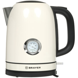Изображение товара Электрочайник BRAYER BR1005YE бежевый 1.7л 2200 Вт с термометром и автоматическим отключением