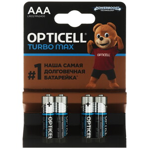 Изображение товара Щелочные батарейки Opticell Turbo Max AAA LR03 4 шт