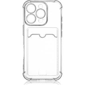 Изображение товара Прозрачный силиконовый чехол BROSCORP для iPhone 16 Pro с карманом для карт