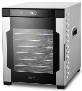 Изображение товара Сушилка для овощей и фруктов Kitfort KT-1965 серебристая 900 Вт 10 уровней