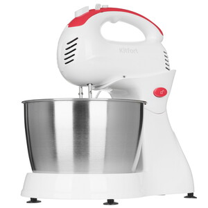 Изображение товара Миксер Kitfort КТ-3485 красный 2 в 1 с чашей на 3 литра