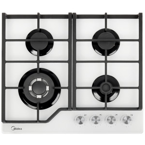 Изображение товара Газовая варочная поверхность Midea MG693TGW 4 конфорки с электроподжигом и газ-контролем