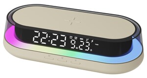 Изображение товара Будильник Lyambda WCW101 с беспроводной зарядкой и RGB-подсветкой, 1800 мАч