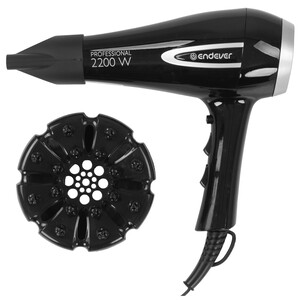Изображение товара Фен Endever Aurora 474 черный/серебристый с защитой от перегрева